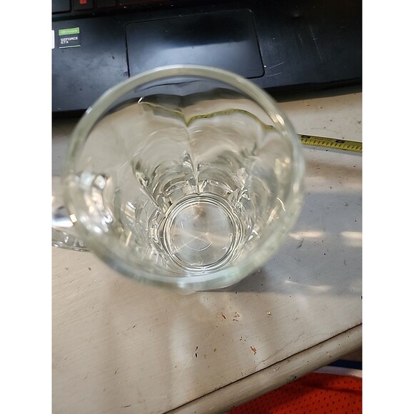 Vintage Budweiser Beer Mug Heavy Glass Stein Red Logo Barware Collectible - Picture 9 of 11